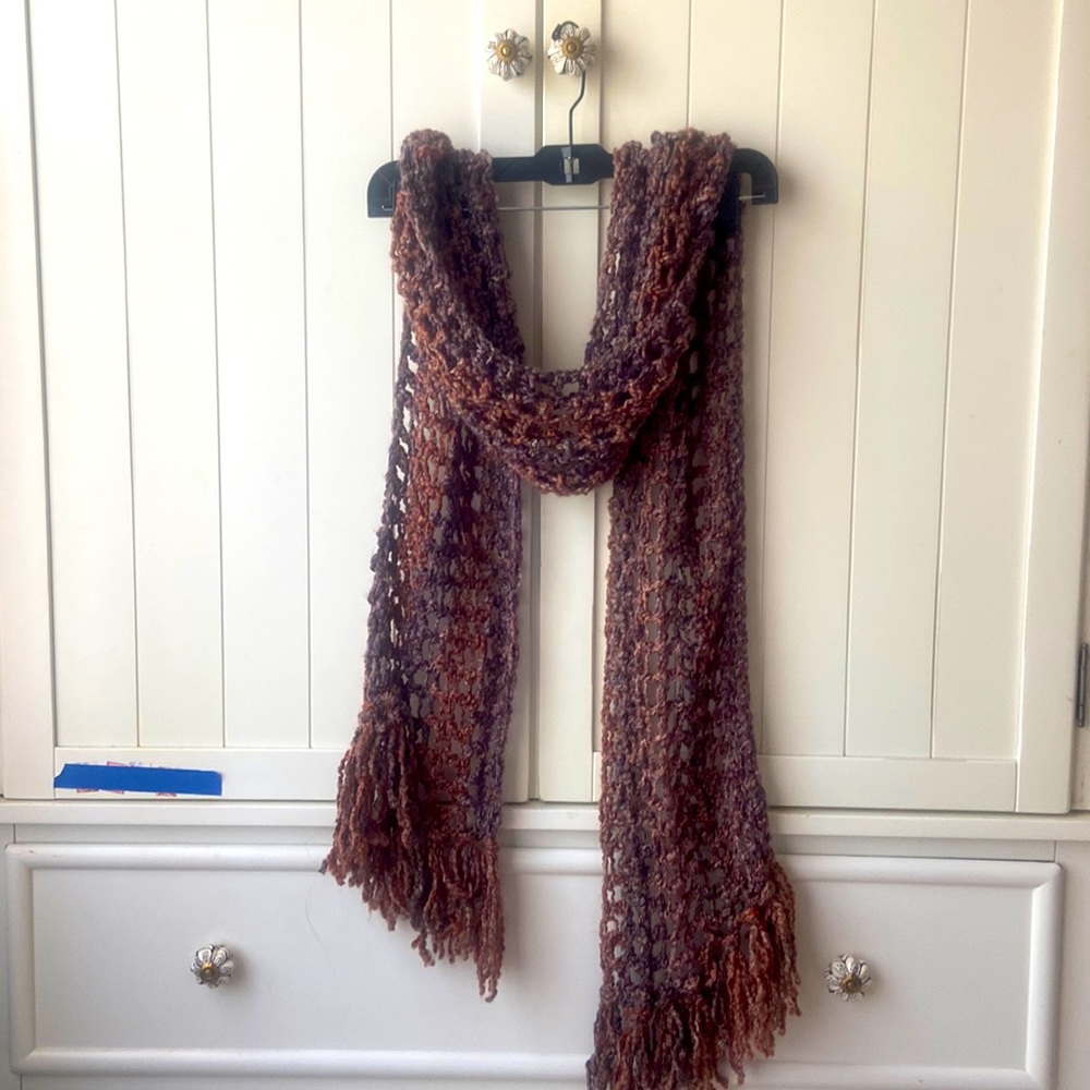 OverSized Knit Scarf Purple/Red